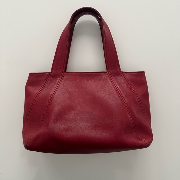 Vintage Coach Lexington Satchel 4187 Red Italian Leather - Picture 1 of 9